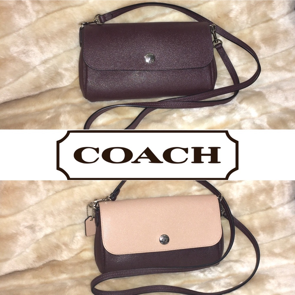 COACH reversible leather crossbody clutch